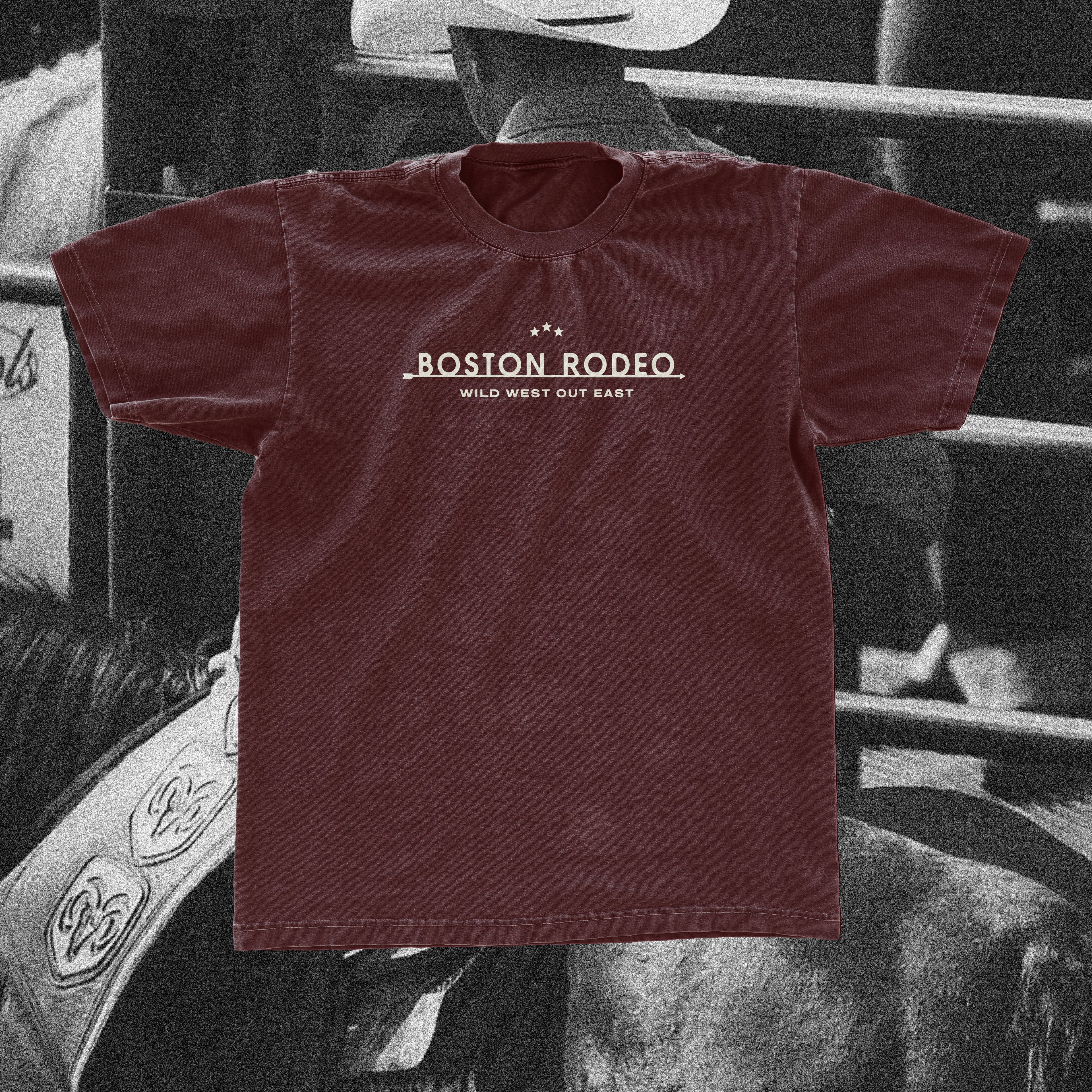 Boston Rodeo Logo Tee (Maroon)